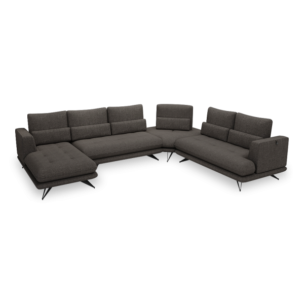 VILLA - Modular Push-Back Fabric / Leather Sofa (Corner)