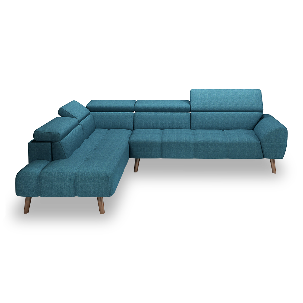 VANERY - Adjustable Headrest Fabric / Leather L-Shaped Corner Sofa (Left & Right)