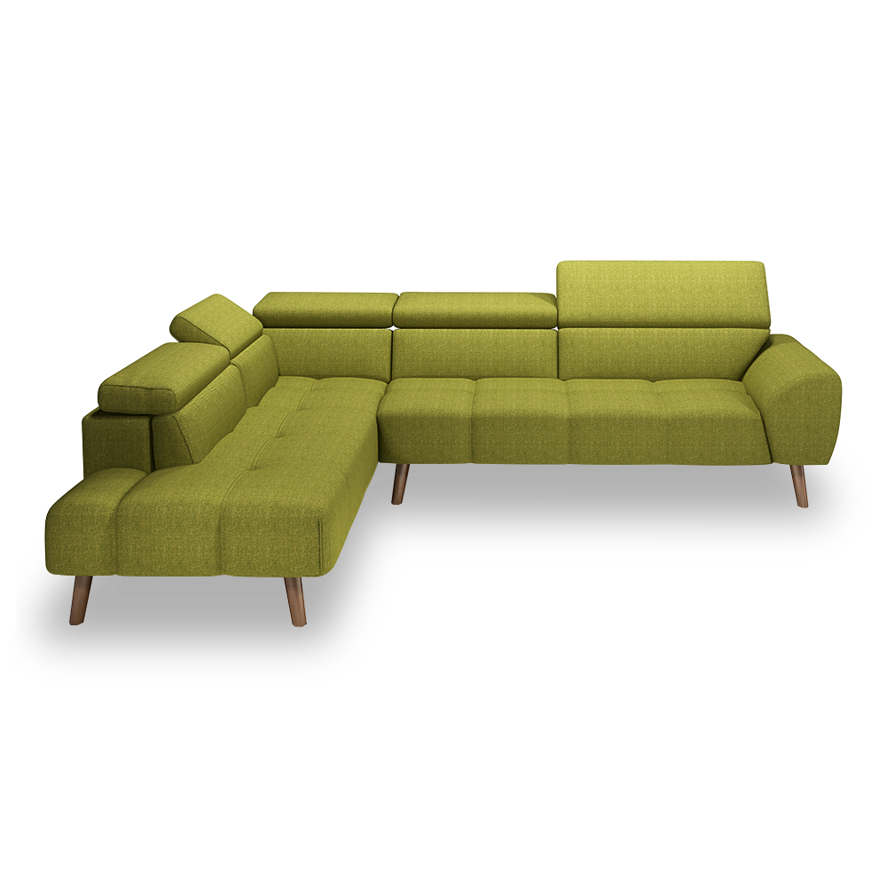 VANERY - Adjustable Headrest Fabric / Leather L-Shaped Corner Sofa (Left & Right)