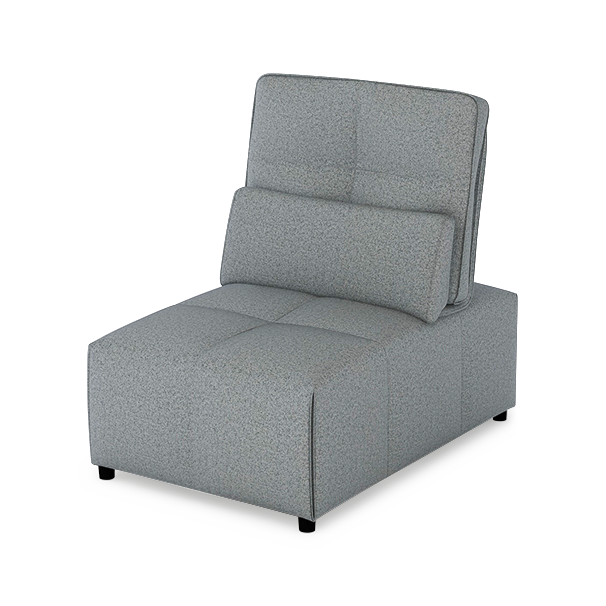 JERON – Modular Push Back Fabric Sofa with Storage Arm (1-seater No Arm)