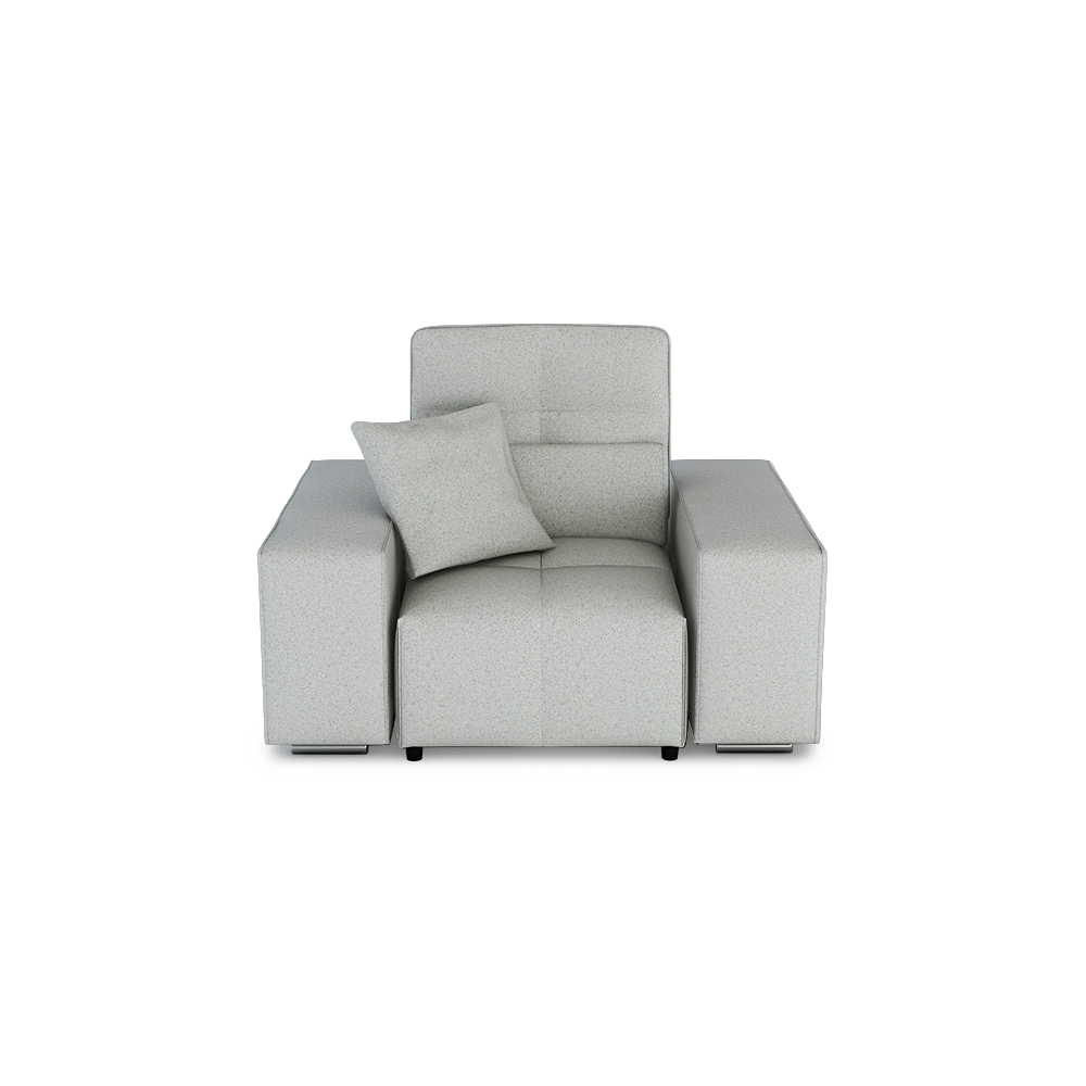 JERON – Modular Push Back Fabric Sofa with Storage Arm (1-seater)