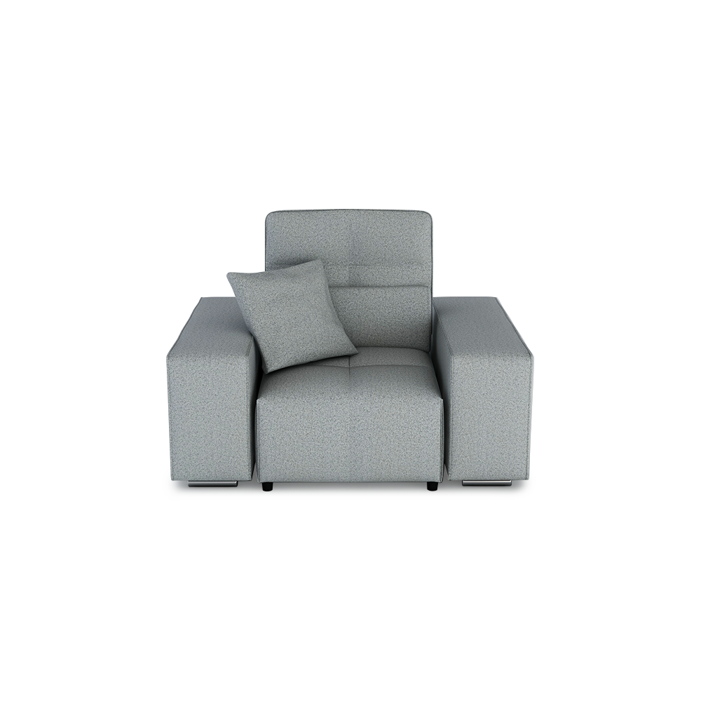 JERON – Modular Push Back Fabric Sofa with Storage Arm (1-seater)