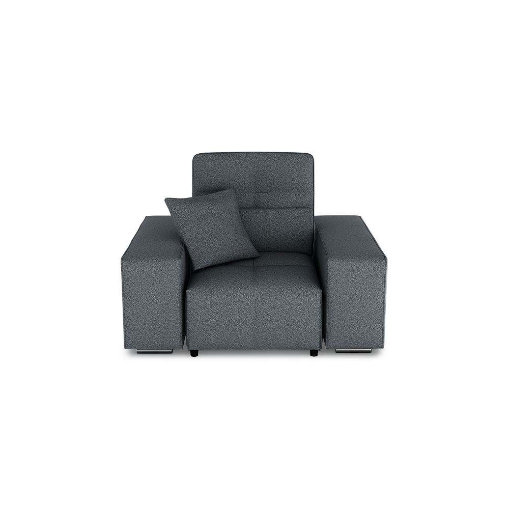 JERON – Modular Push Back Fabric Sofa with Storage Arm (1-seater)