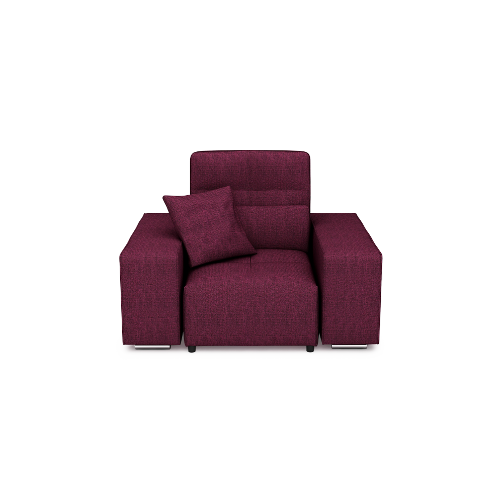 JERON – Modular Push Back Fabric Sofa with Storage Arm (1-seater)