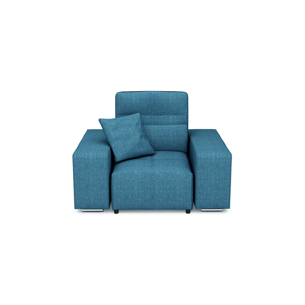 JERON – Modular Push Back Fabric Sofa with Storage Arm (1-seater)