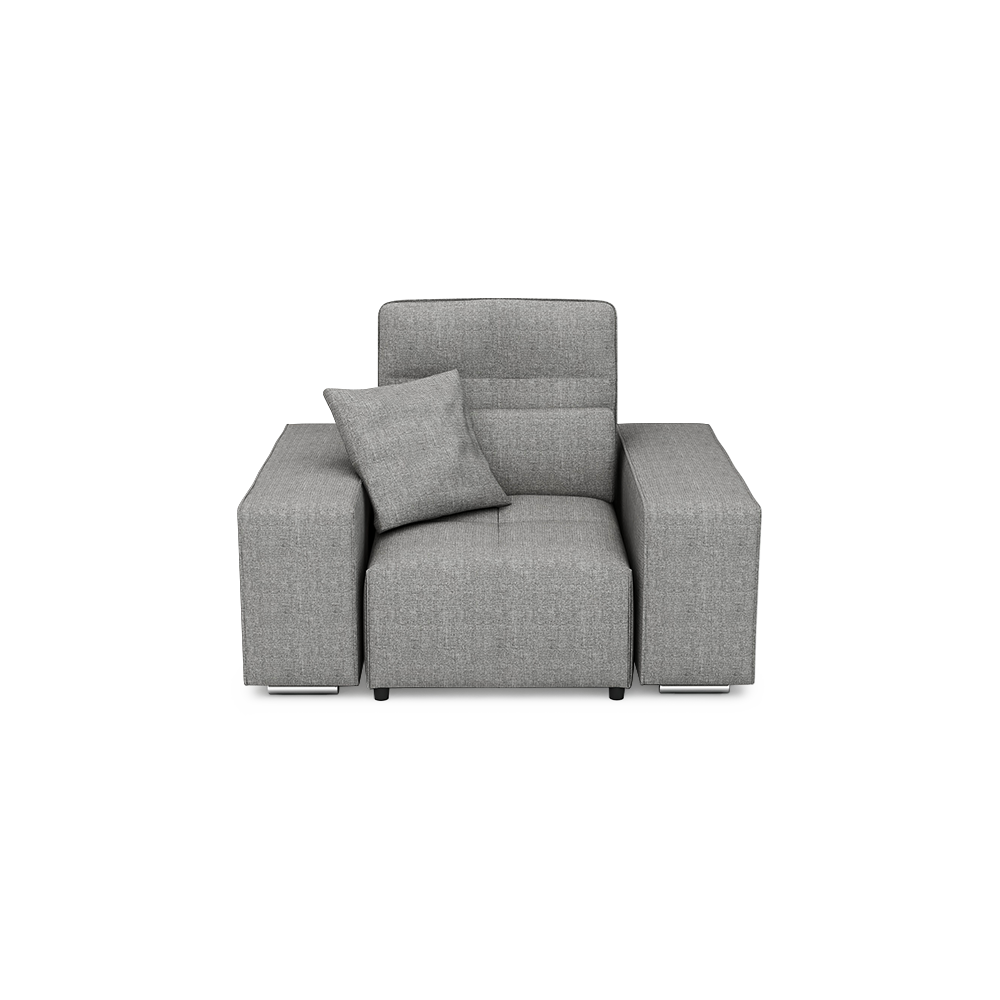 JERON – Modular Push Back Fabric Sofa with Storage Arm (1-seater)