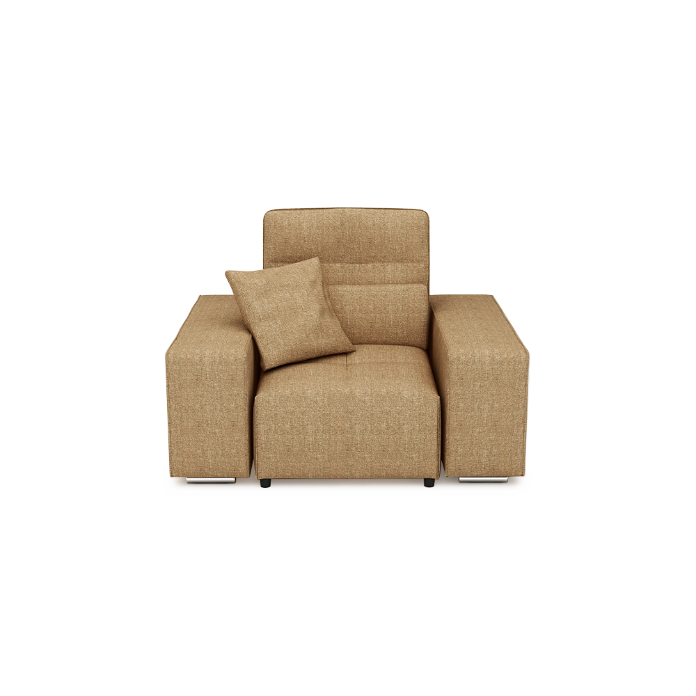 JERON – Modular Push Back Fabric Sofa with Storage Arm (1-seater)