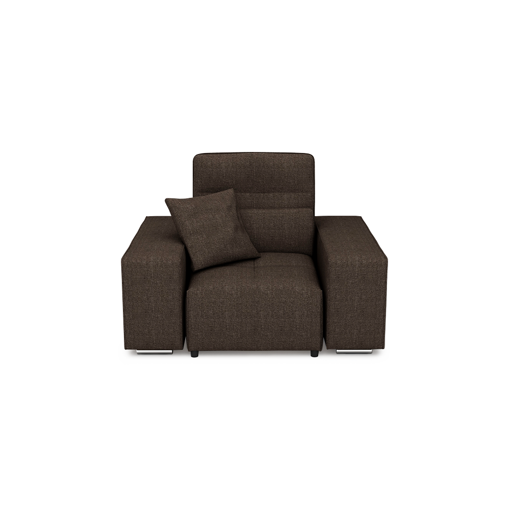 JERON – Modular Push Back Fabric Sofa with Storage Arm (1-seater)