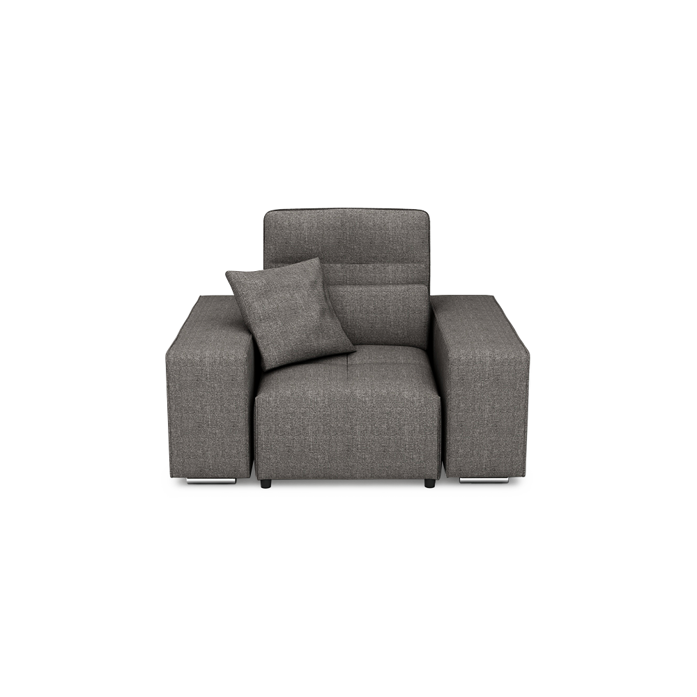 JERON – Modular Push Back Fabric Sofa with Storage Arm (1-seater)