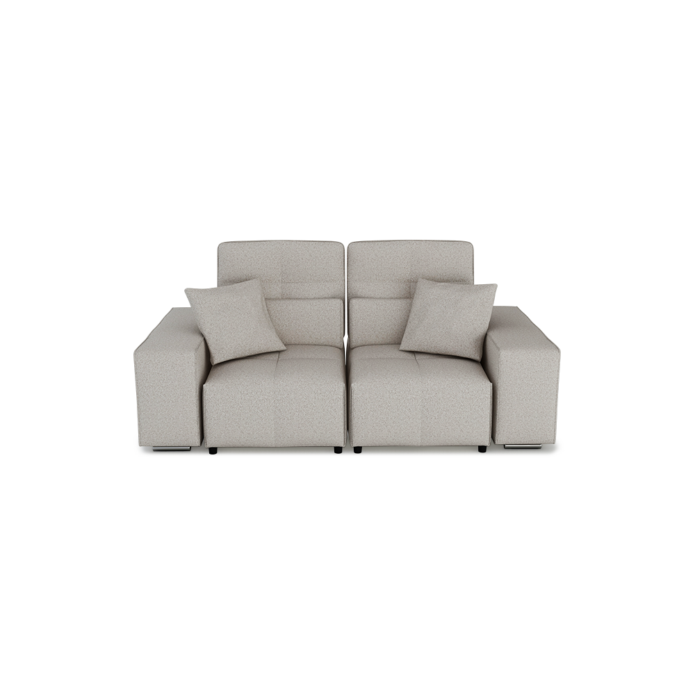 JERON – Modular Push Back Fabric Sofa with Storage Arm (2-seater)