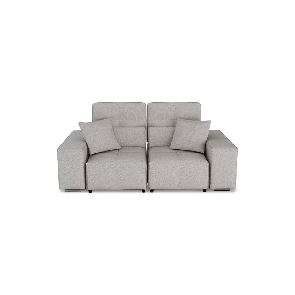 JERON – Modular Push Back Fabric Sofa with Storage Arm (2-seater)
