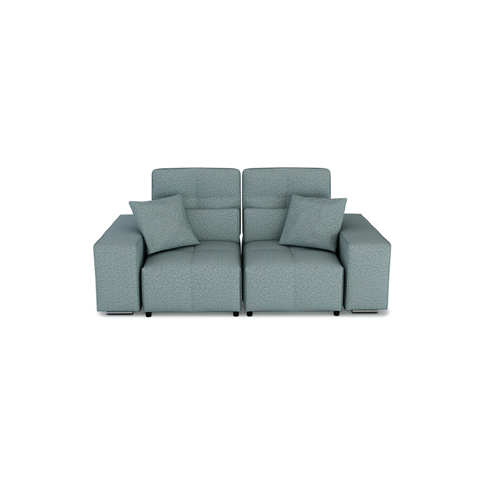JERON – Modular Push Back Fabric Sofa with Storage Arm (2-seater)