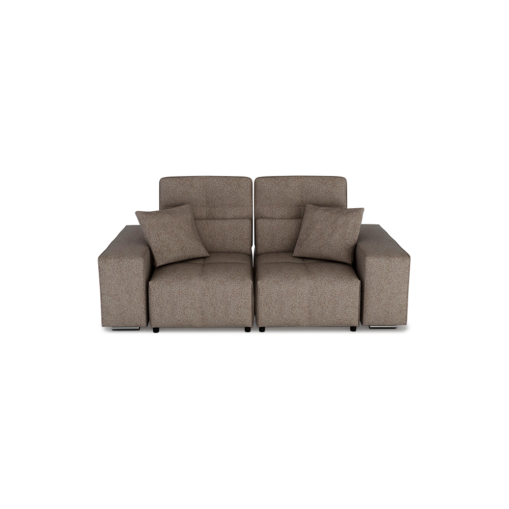 JERON – Modular Push Back Fabric Sofa with Storage Arm (2-seater)