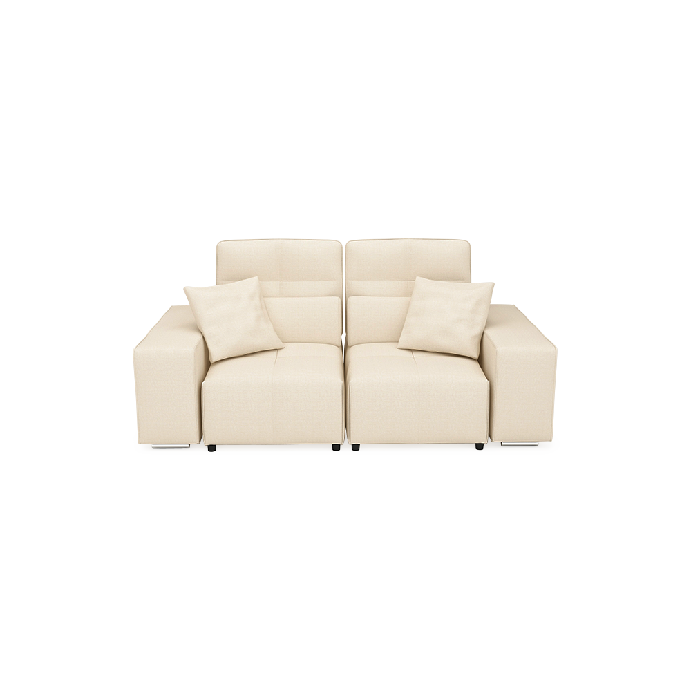 JERON – Modular Push Back Fabric Sofa with Storage Arm (2-seater)