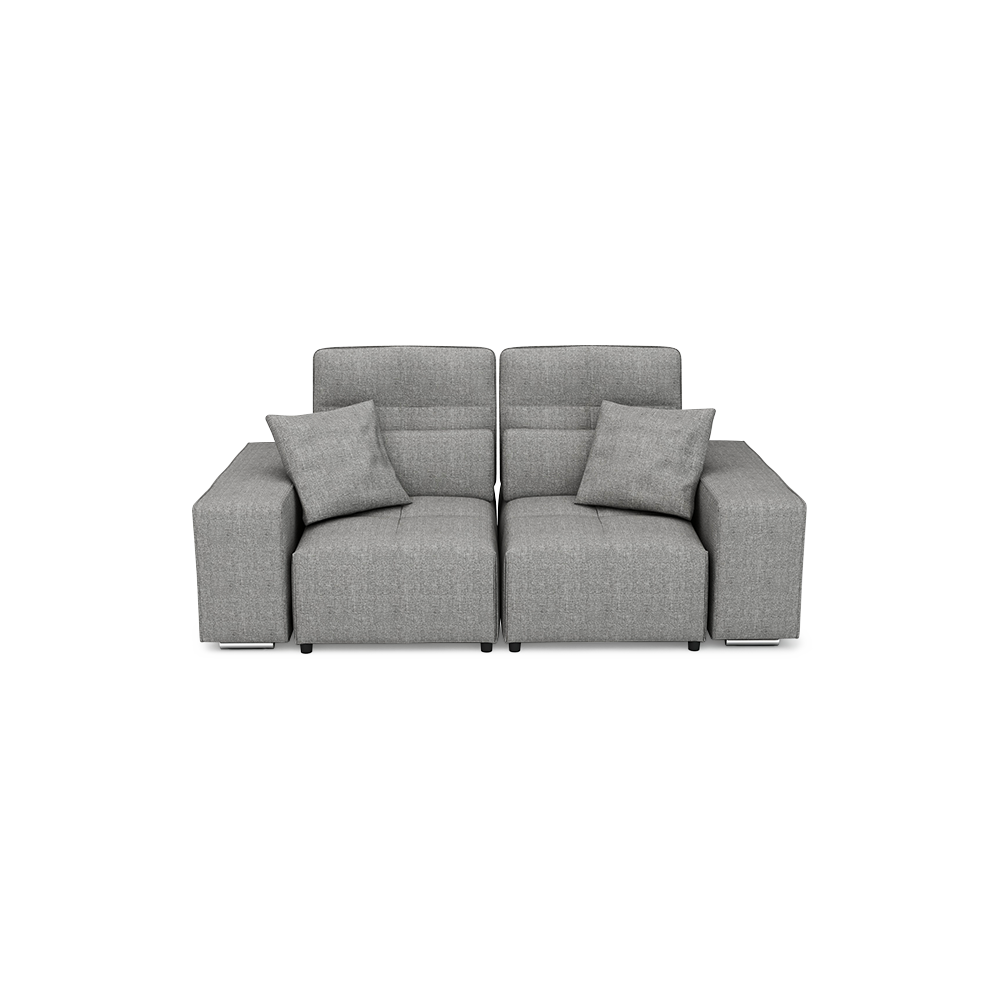 JERON – Modular Push Back Fabric Sofa with Storage Arm (2-seater)