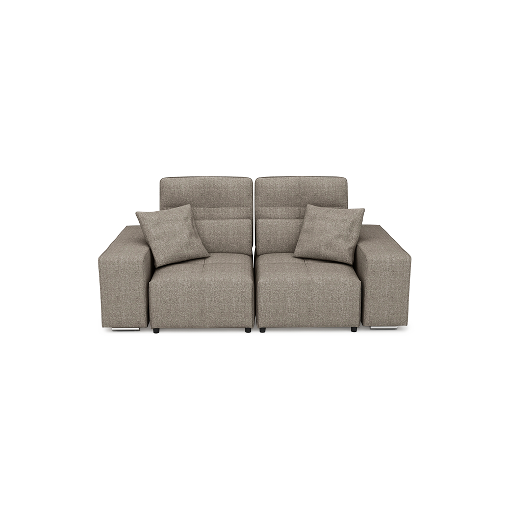 JERON – Modular Push Back Fabric Sofa with Storage Arm (2-seater)
