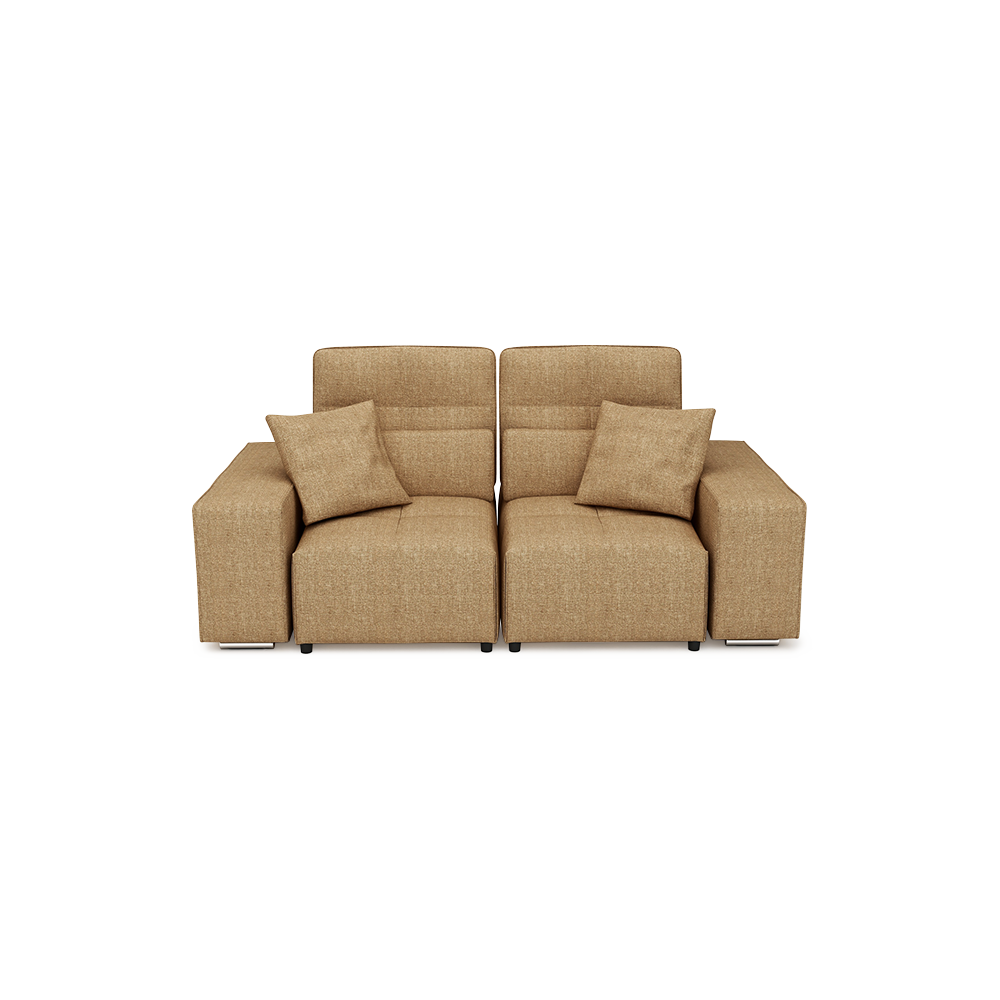 JERON – Modular Push Back Fabric Sofa with Storage Arm (2-seater)
