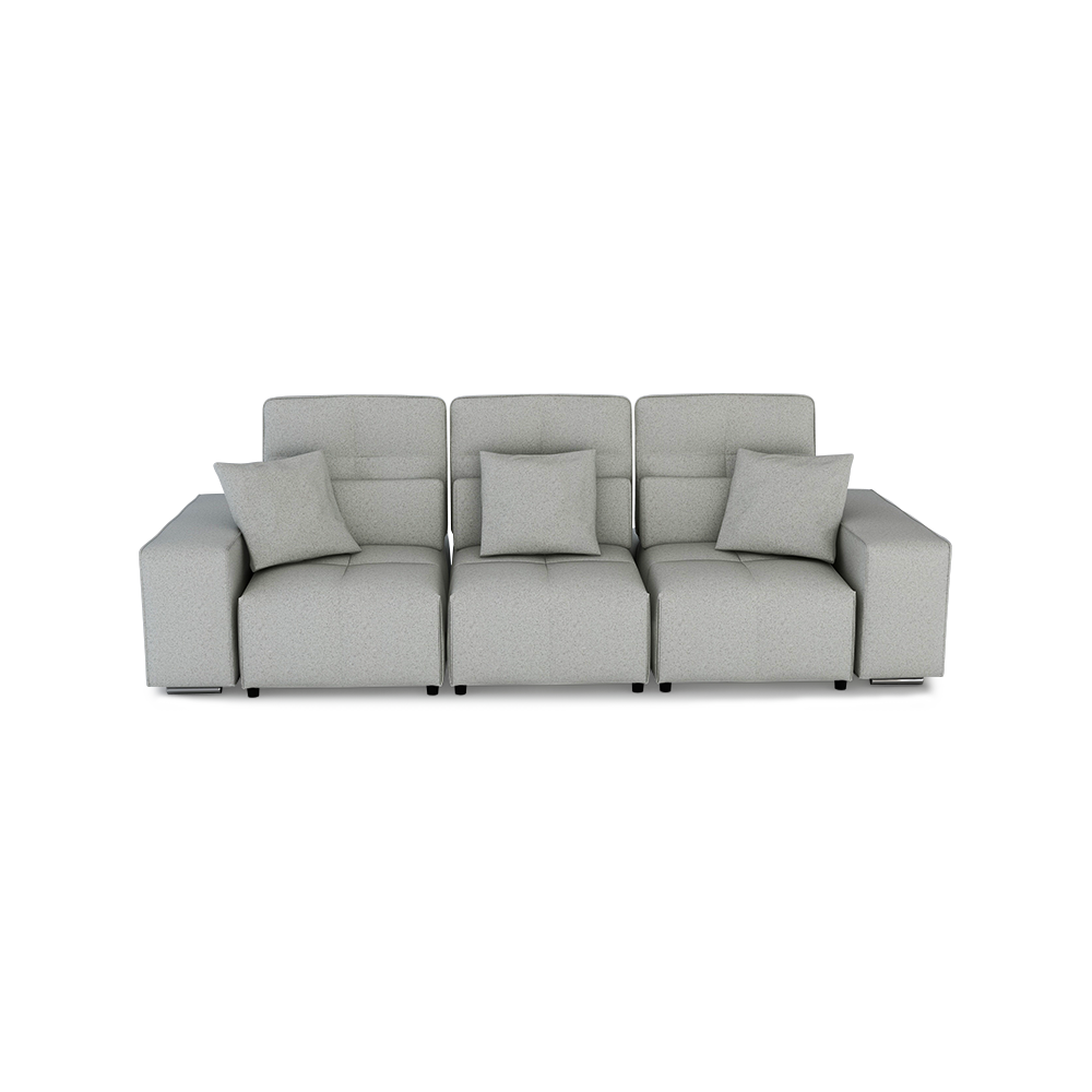 JERON – Modular Push Back Fabric Sofa with Storage Arm (3-seater)
