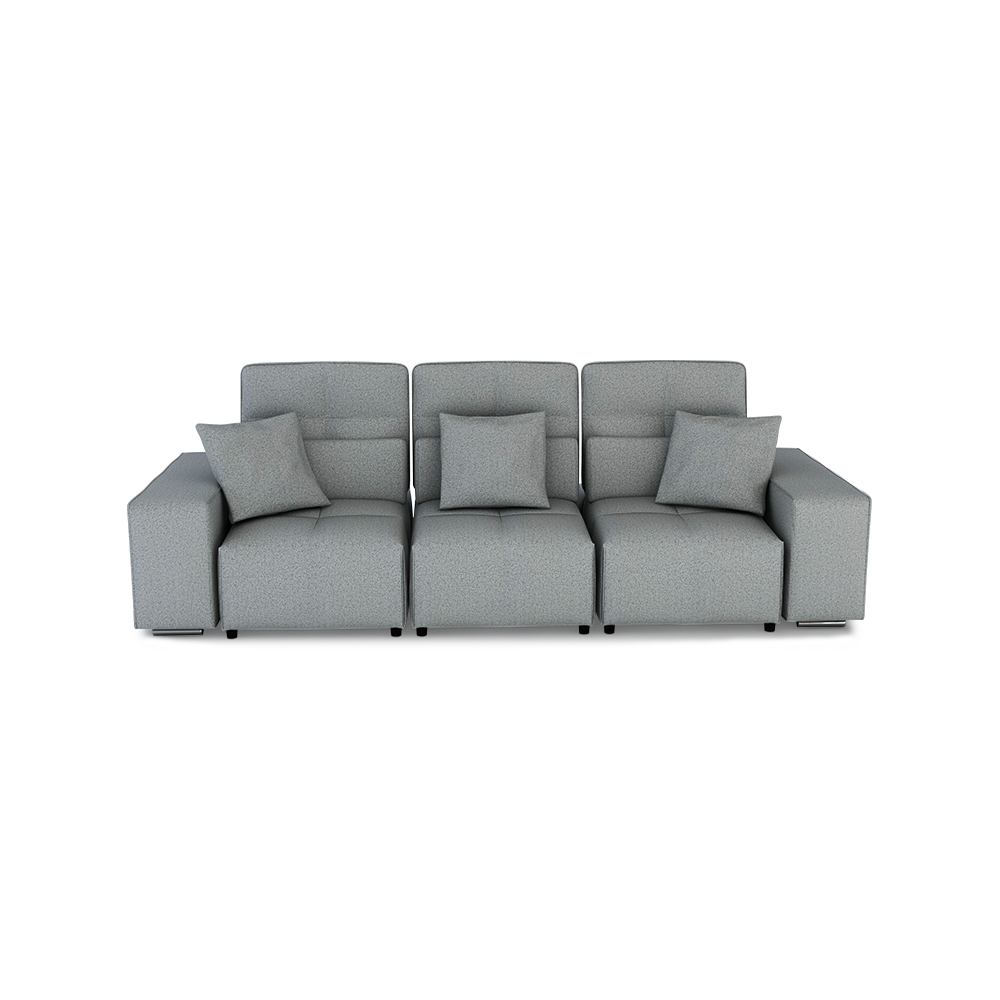 JERON – Modular Push Back Fabric Sofa with Storage Arm (3-seater)
