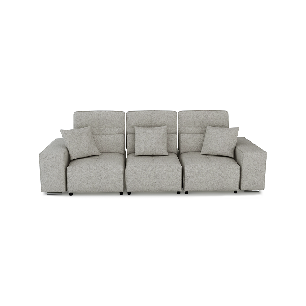 JERON – Modular Push Back Fabric Sofa with Storage Arm (3-seater)