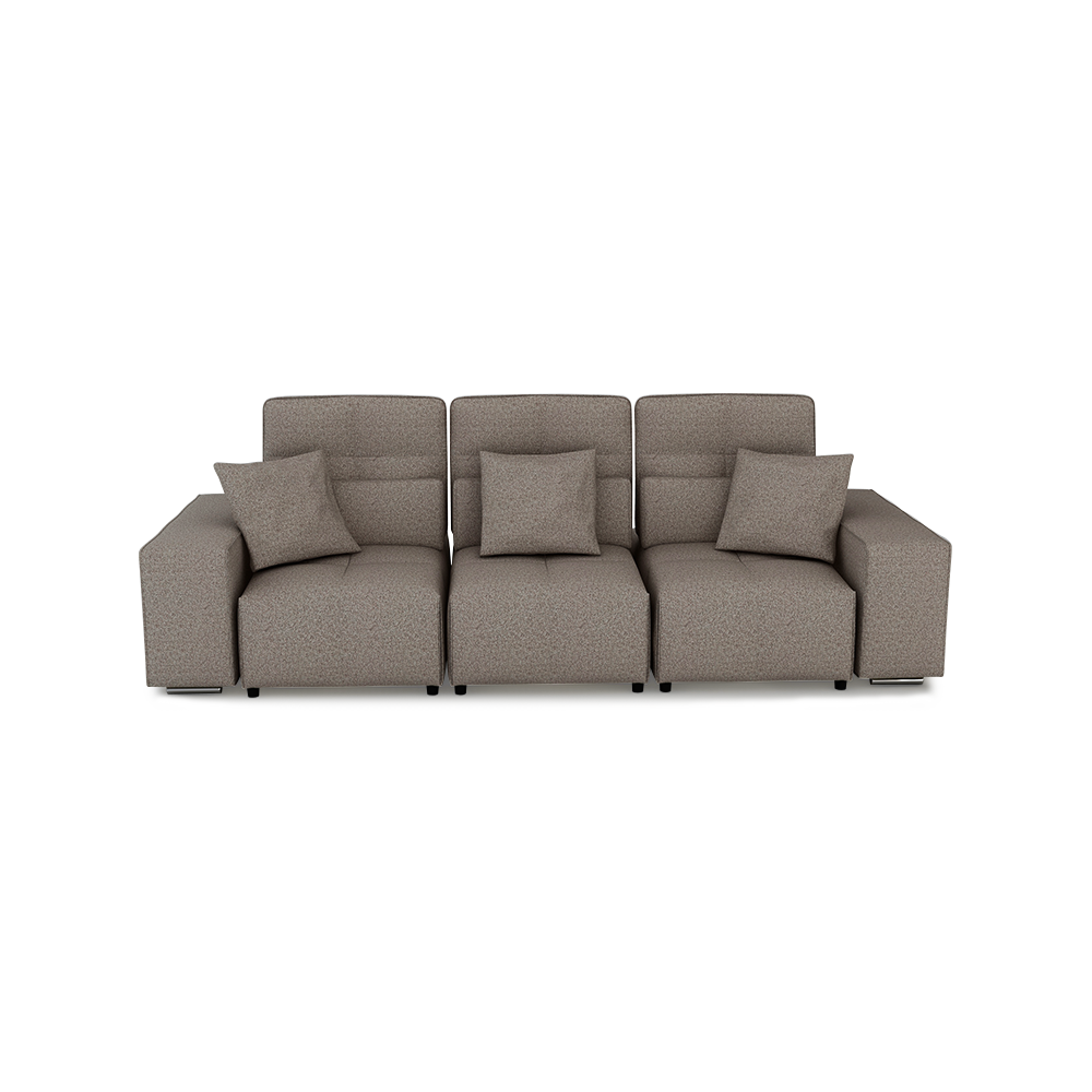 JERON – Modular Push Back Fabric Sofa with Storage Arm (3-seater)