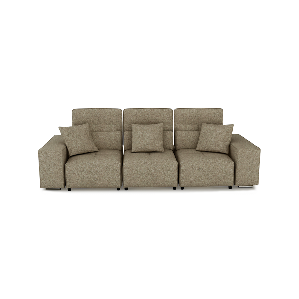 JERON – Modular Push Back Fabric Sofa with Storage Arm (3-seater)