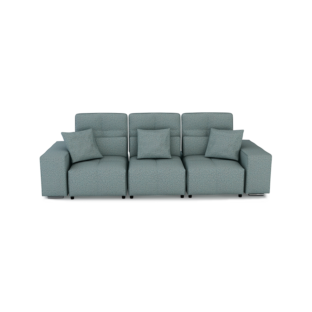 JERON – Modular Push Back Fabric Sofa with Storage Arm (3-seater)
