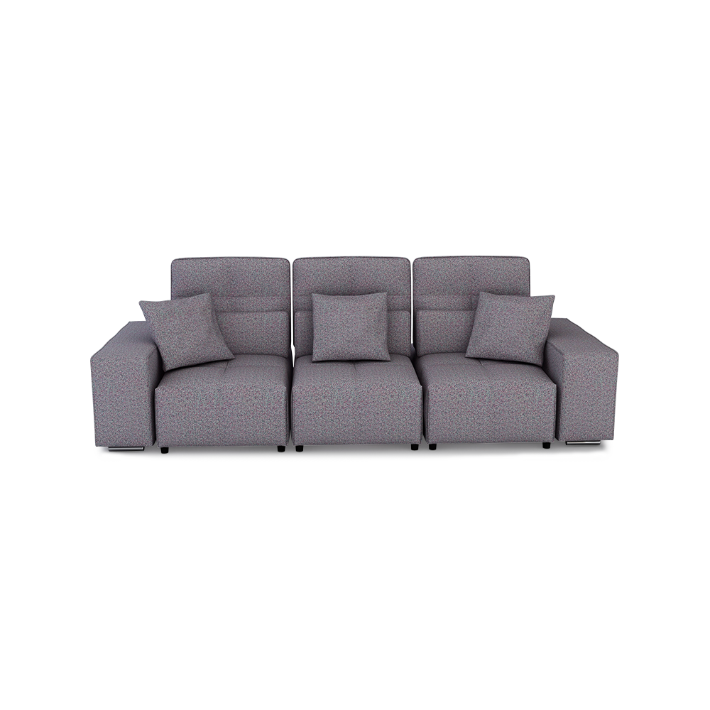 JERON – Modular Push Back Fabric Sofa with Storage Arm (3-seater)