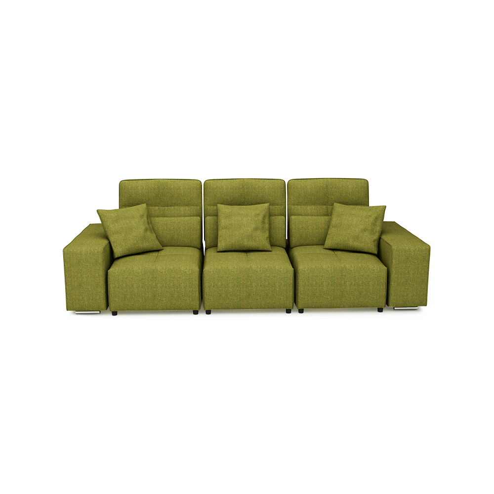 JERON – Modular Push Back Fabric Sofa with Storage Arm (3-seater)