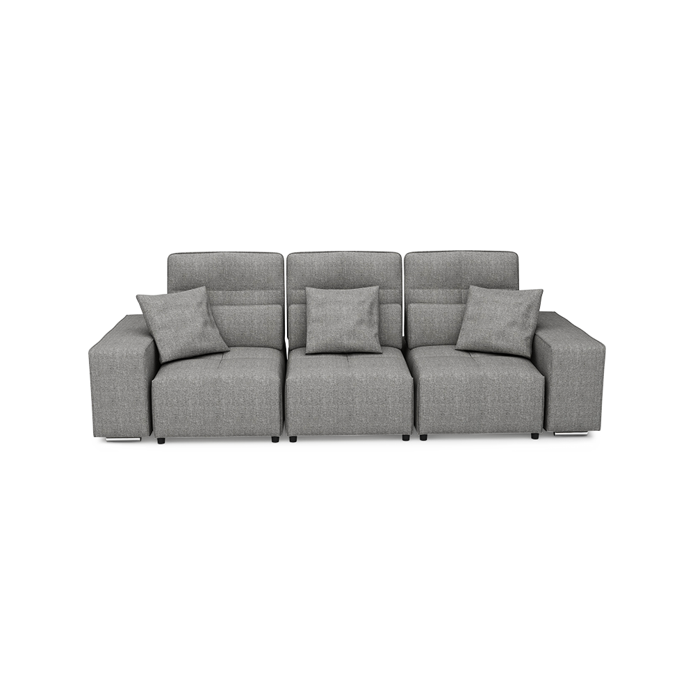 JERON – Modular Push Back Fabric Sofa with Storage Arm (3-seater)