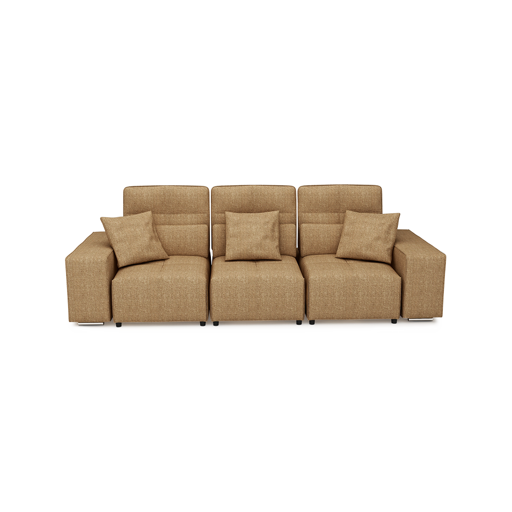 JERON – Modular Push Back Fabric Sofa with Storage Arm (3-seater)