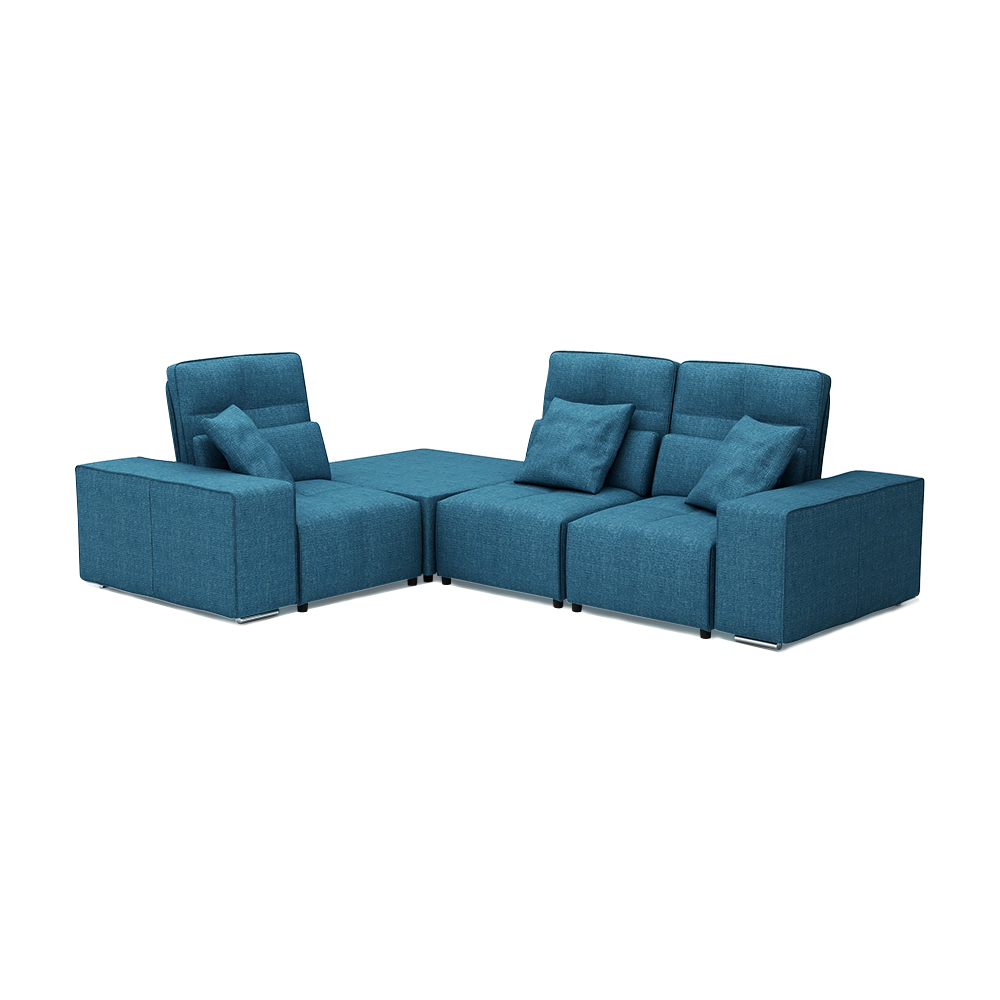JERON – Modular Push Back Fabric Sofa with Storage Arm (Corner 3-seater)