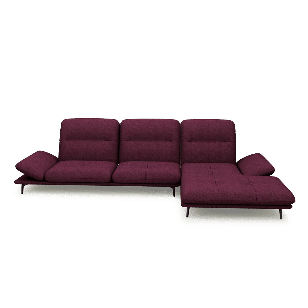 VERZE – Fabric / Leather L-Shaped Sofa with Adjustable Backrest & Armrest