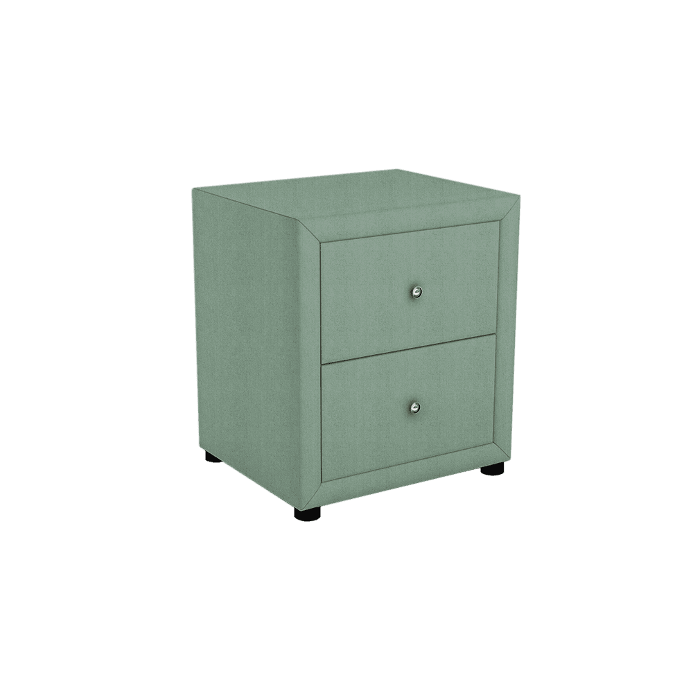 CALVINIA - 2-drawer Fabric/PU Bedside Table