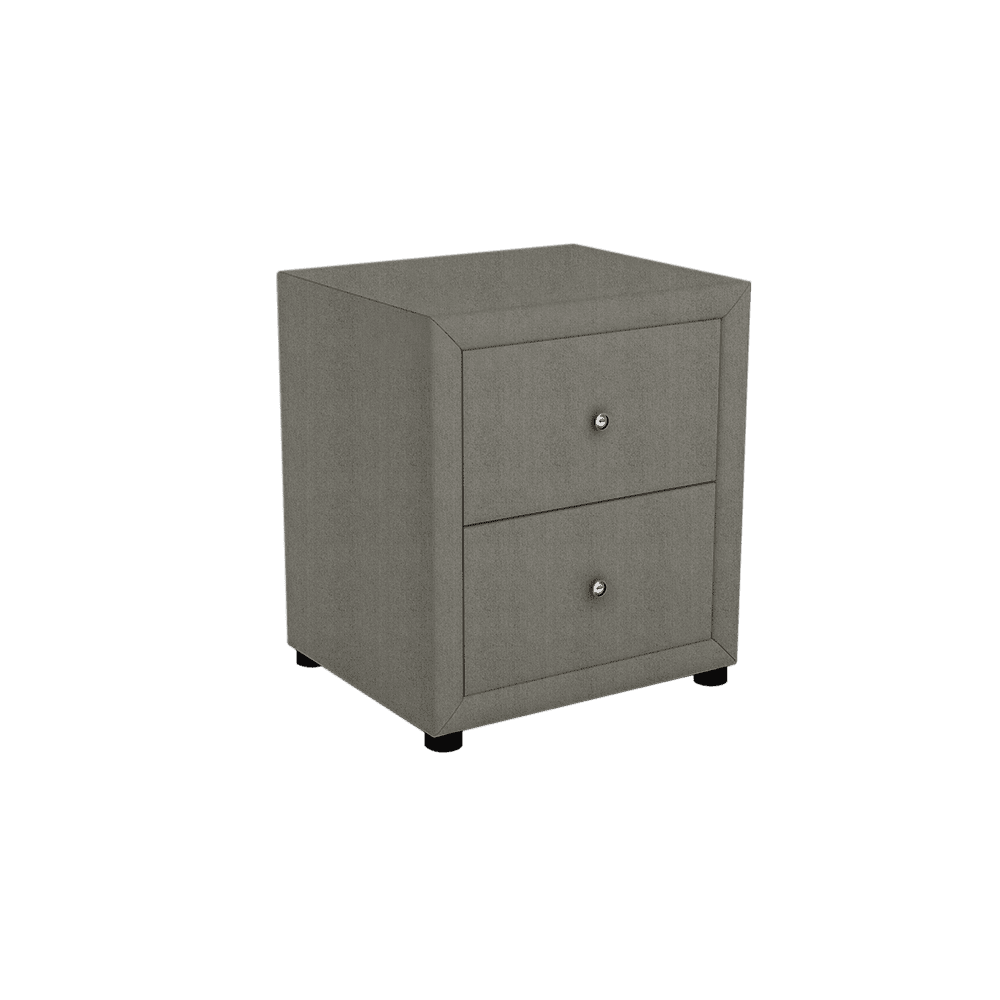 CALVINIA - 2-drawer Fabric/PU Bedside Table