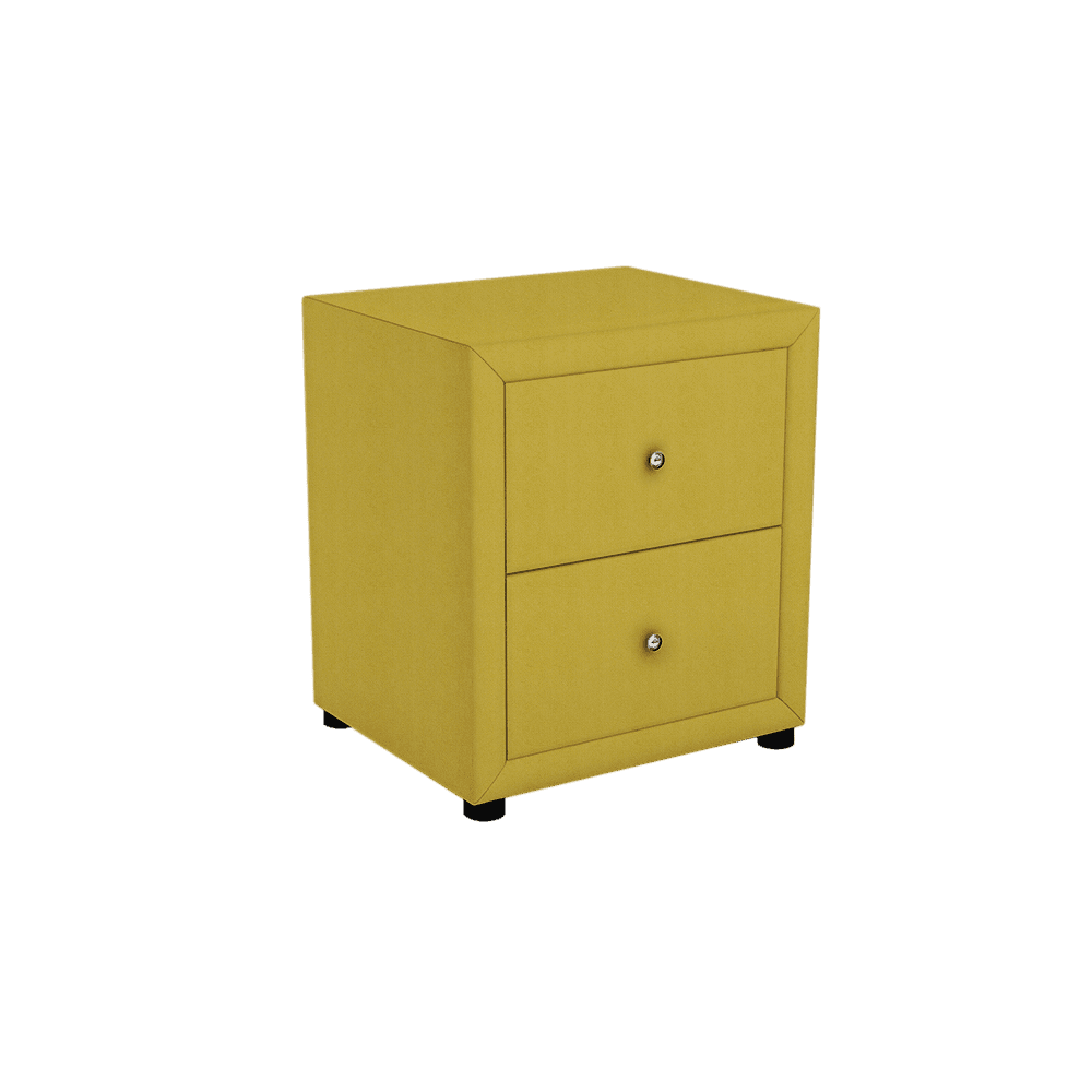 CALVINIA - 2-drawer Fabric/PU Bedside Table