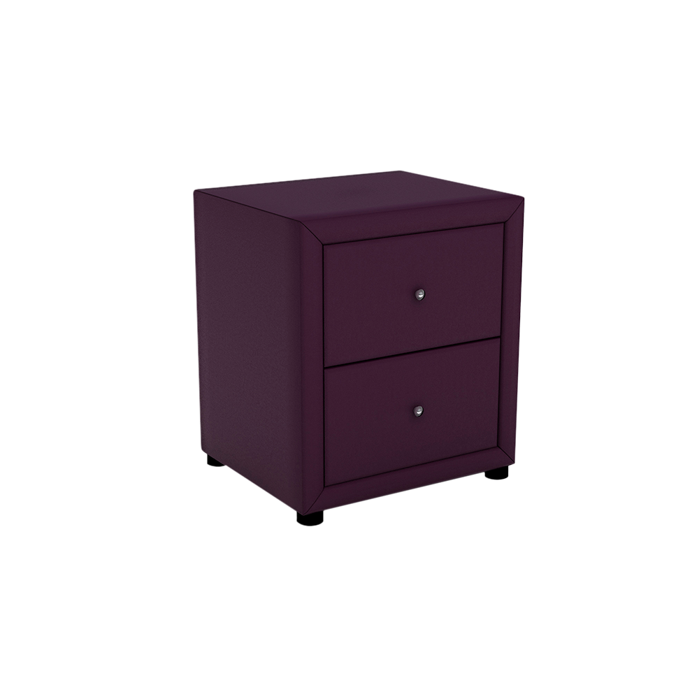 CALVINIA - 2-drawer Fabric/PU Bedside Table