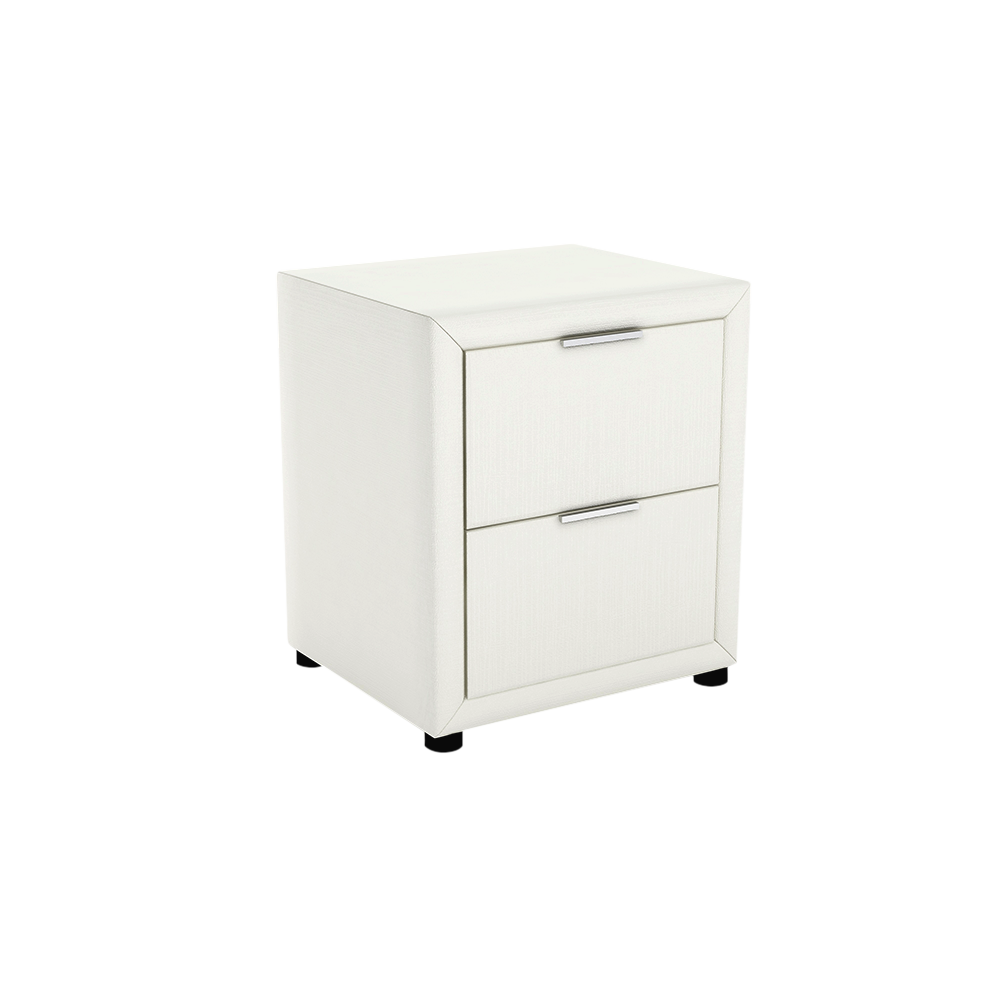 CAMBER - 2-drawer Fabric/PU Bedside Table