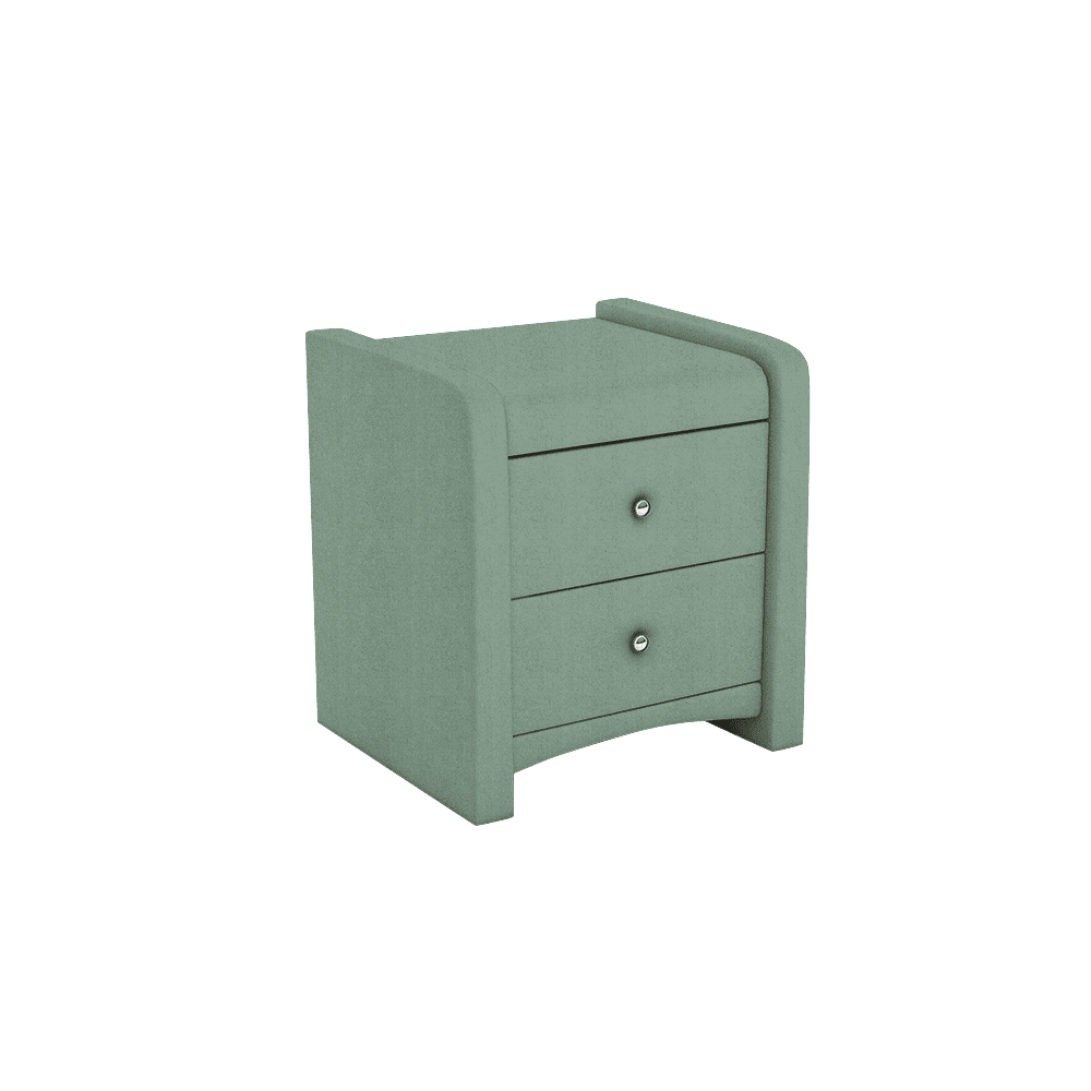 CARNAVON - 2-drawer Fabric/PU Bedside Table