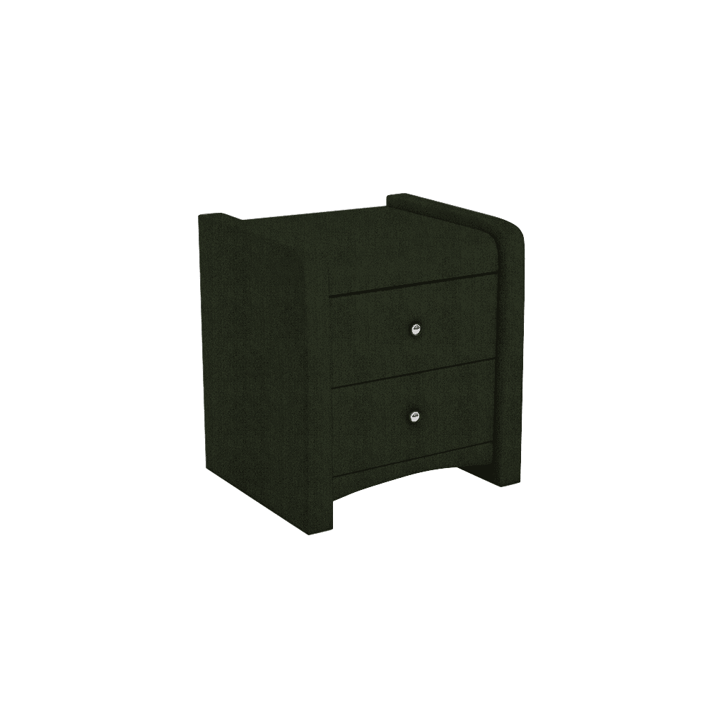 CARNAVON - 2-drawer Fabric/PU Bedside Table