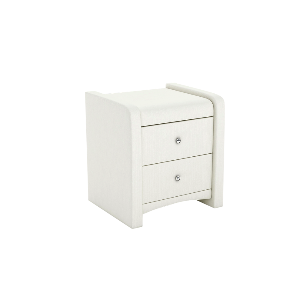 CARNAVON - 2-drawer Fabric/PU Bedside Table