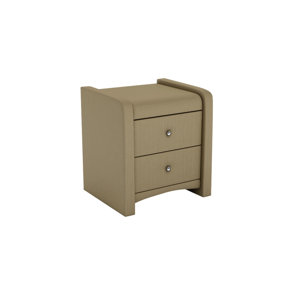 CARNAVON - 2-drawer Fabric/PU Bedside Table