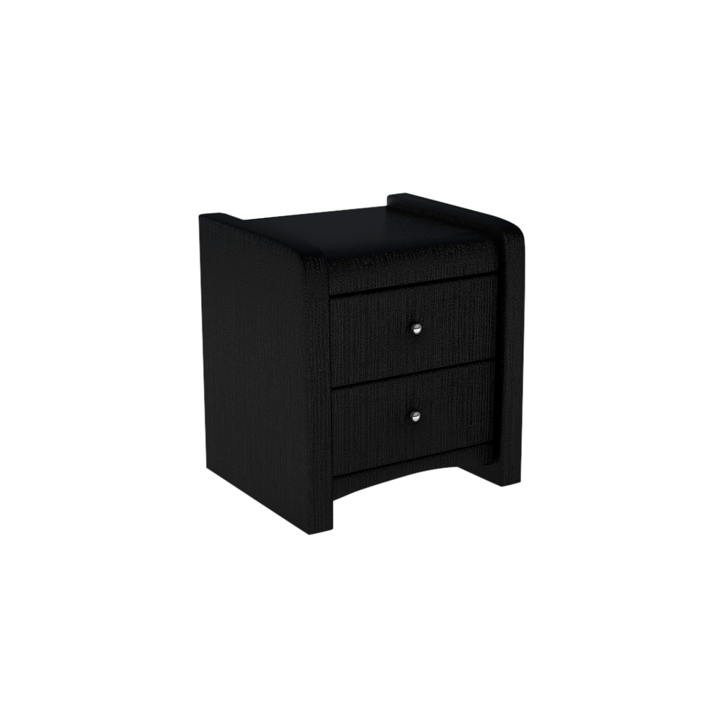 CARNAVON - 2-drawer Fabric/PU Bedside Table