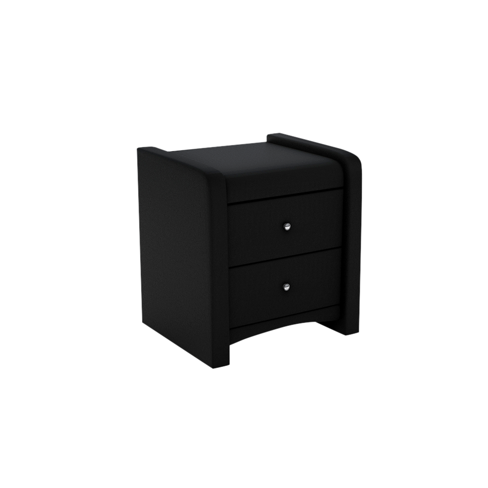 CARNAVON - 2-drawer Fabric/PU Bedside Table