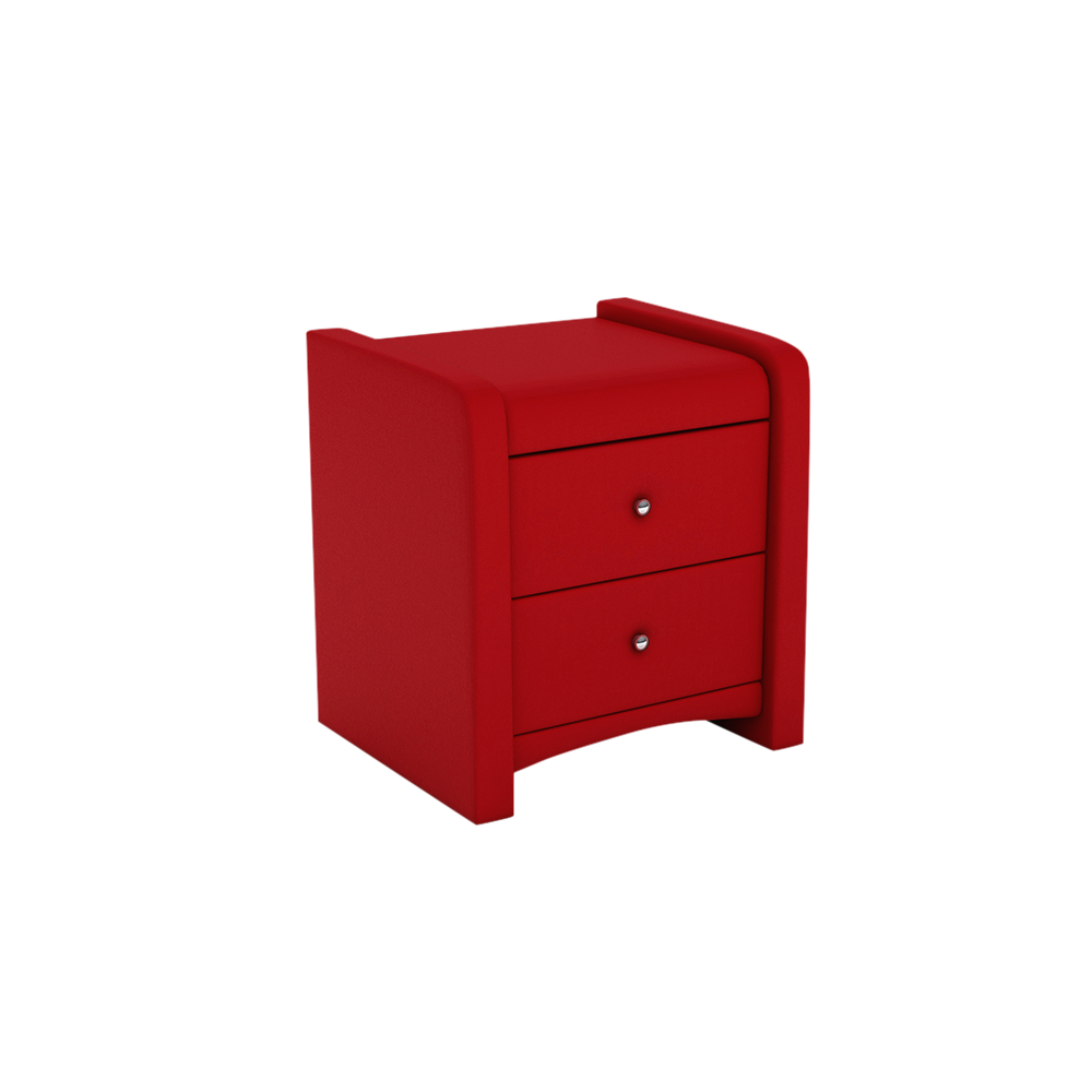 CARNAVON - 2-drawer Fabric/PU Bedside Table