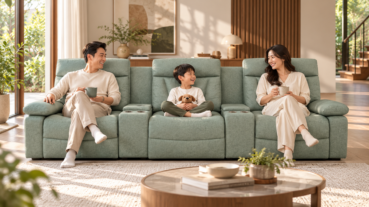 ELDRO storage recliner sofa lifestyle image 10
