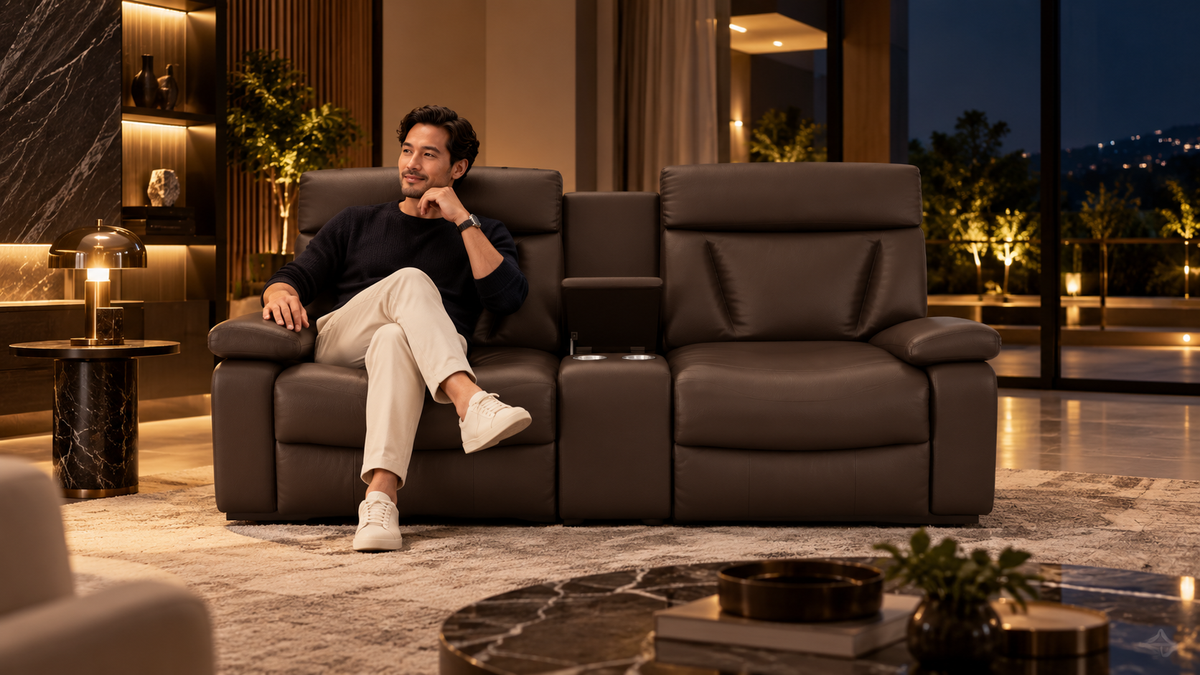 ELDRO storage recliner sofa lifestyle image 12