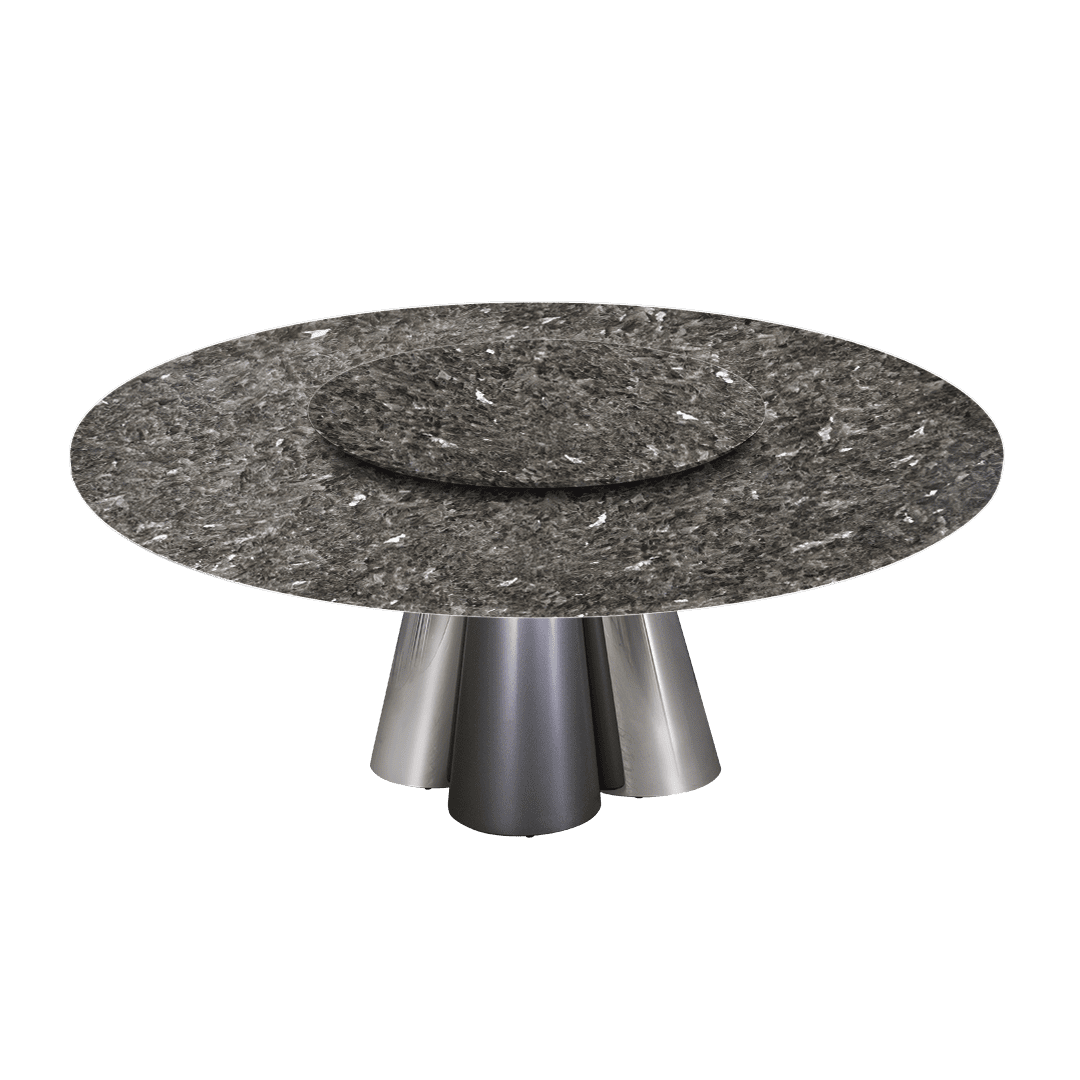 6ft Round Pearl Stone Natural Marble Dining Table