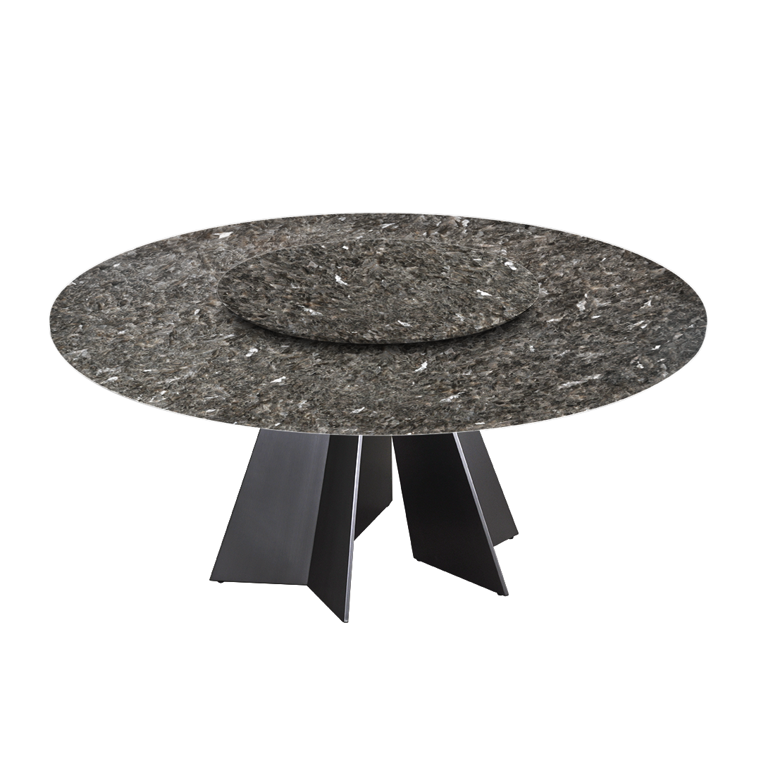 6ft Round Pearl Stone Natural Marble Dining Table