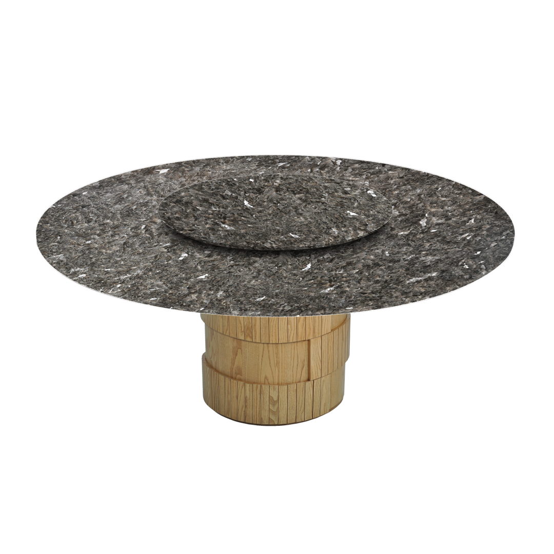 6ft Round Pearl Stone Natural Marble Dining Table